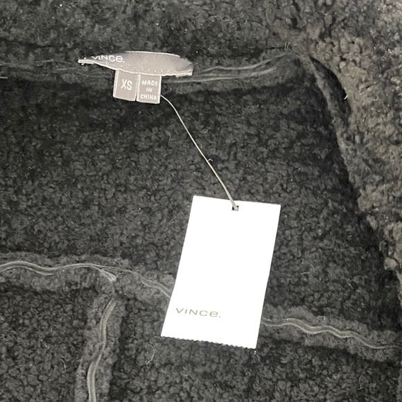 VINCE Genuine Shearling Jacket in Black - Picture 8 of 8